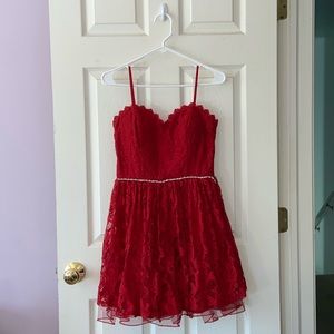 Red City Triangles Formal Dress
